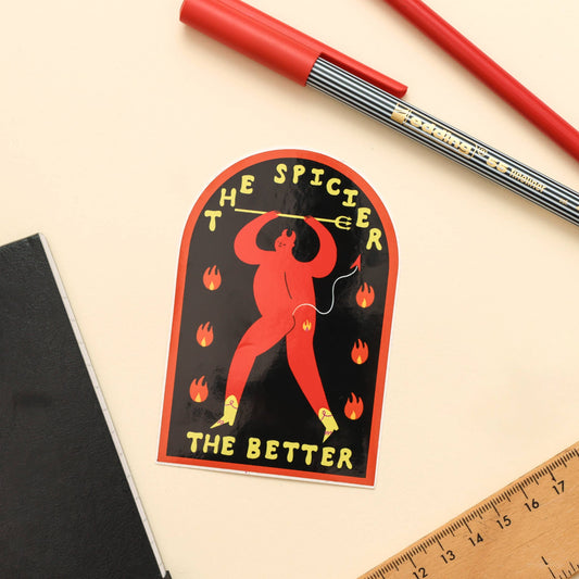 The Spicier The Better Sticker | Devil Vinyl Sticker
