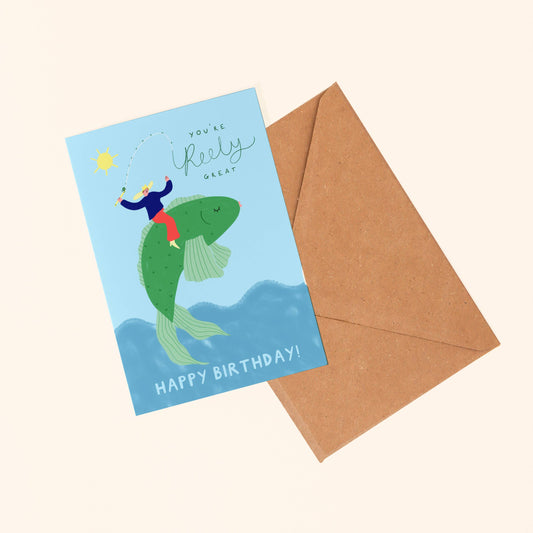 You're Reely Great Fisherman Greeting Card