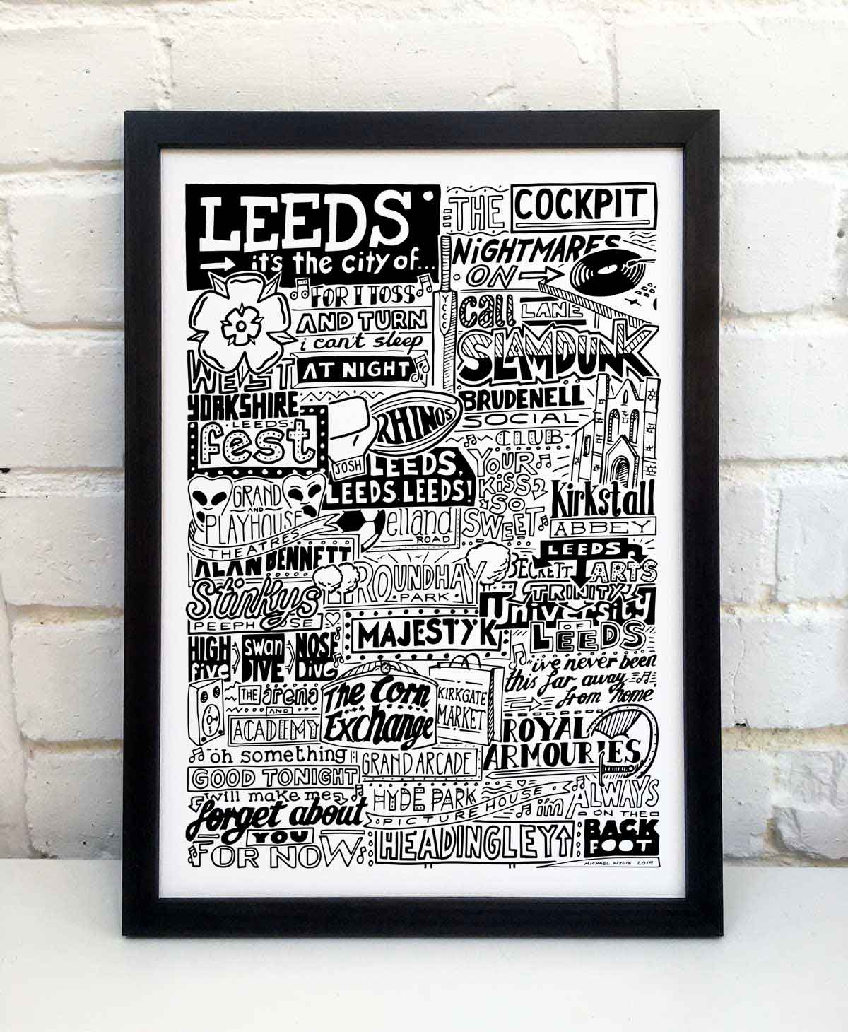 Leeds Landmarks It's The City Of Art Print