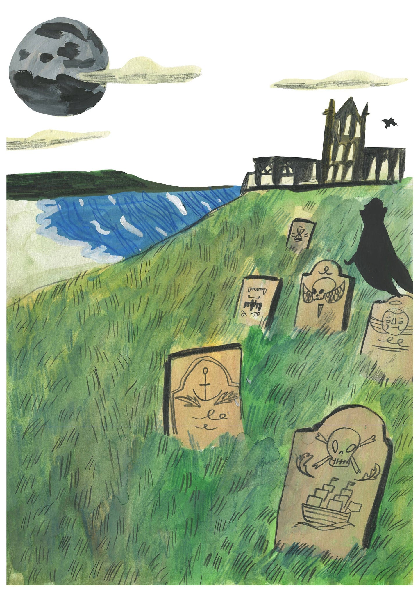 Draculas Castle by Dick Vincent - A4  Print