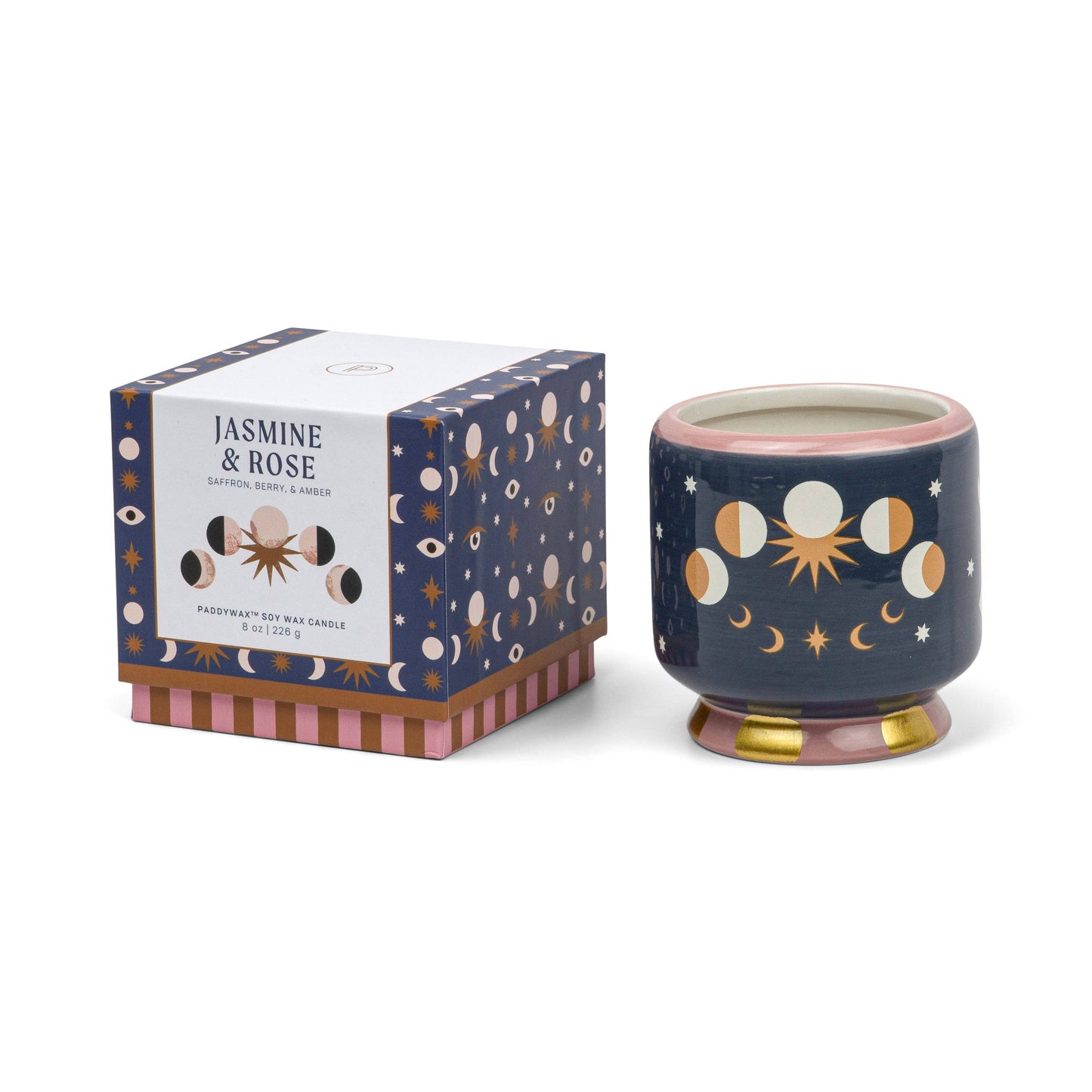 A Dopo Moon Phases Ceramic Candle - Jasmine & Rose