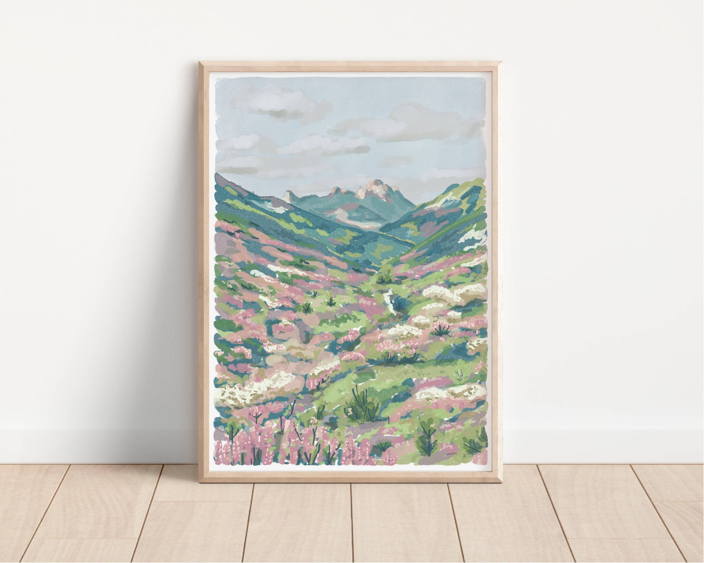 Pastel Mountains A4 Art Print
