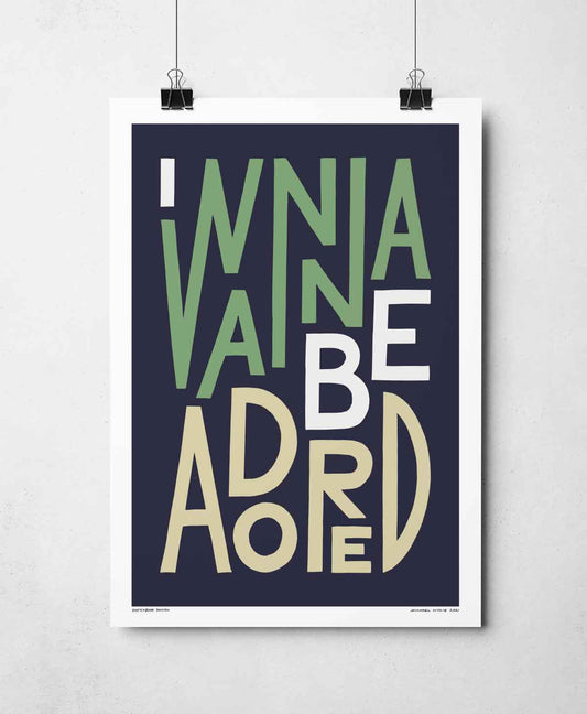 I Wanna Be Adored Song Lyric Bold Typography Print