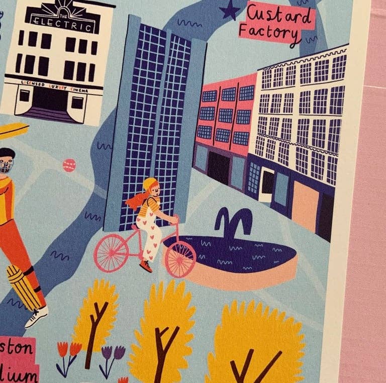 Birmingham Illustrated Map Print