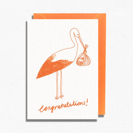 Congratulations Stork Greeting Card