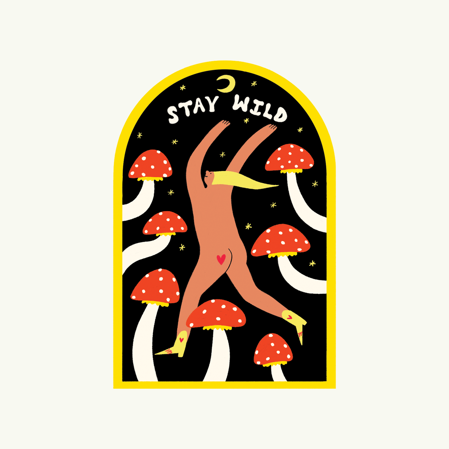 Stay Wild Mushroom Vinyl Sticker