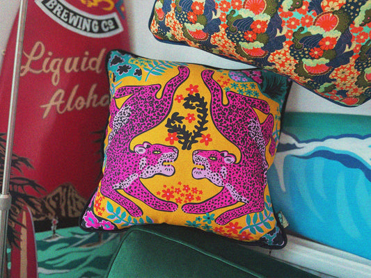 Yellow Leopards Cushion Cover