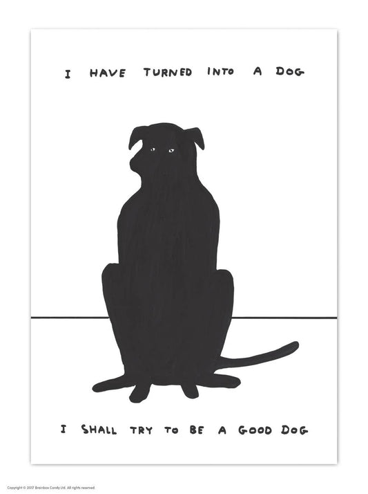 Turned Into A Dog - A6 Art Postcard By David Shrigley