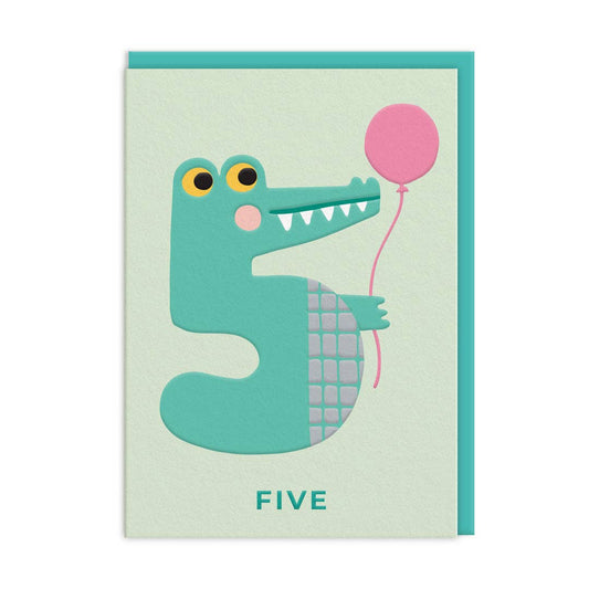 Age 5 Crocodile Birthday Card (11977)
