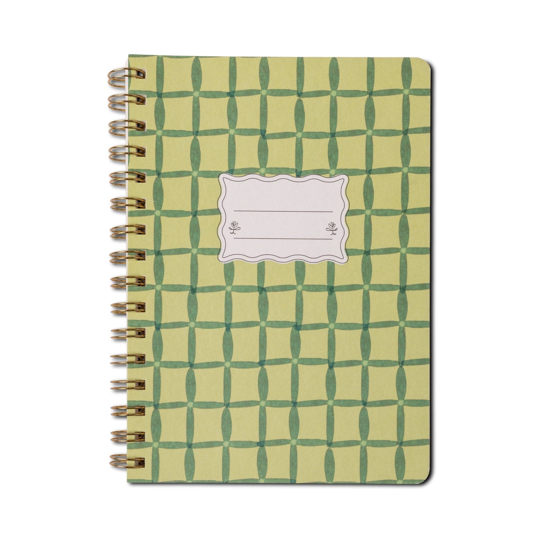 A5 Twin Wire Notebook - Green Lattice – Flock and Gaggle