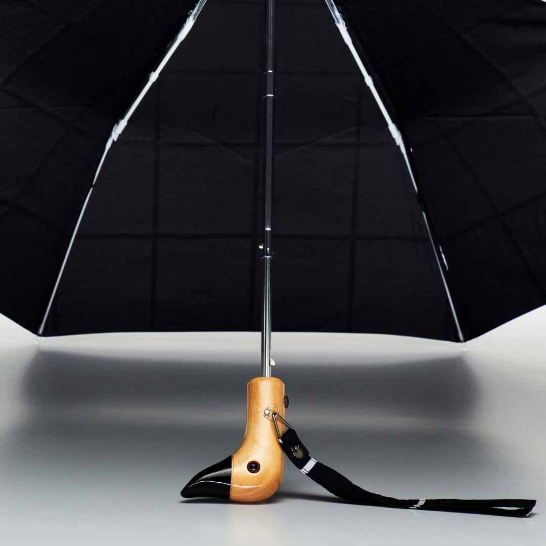 Black Grid Compact Mini Umbrella by Duckhead