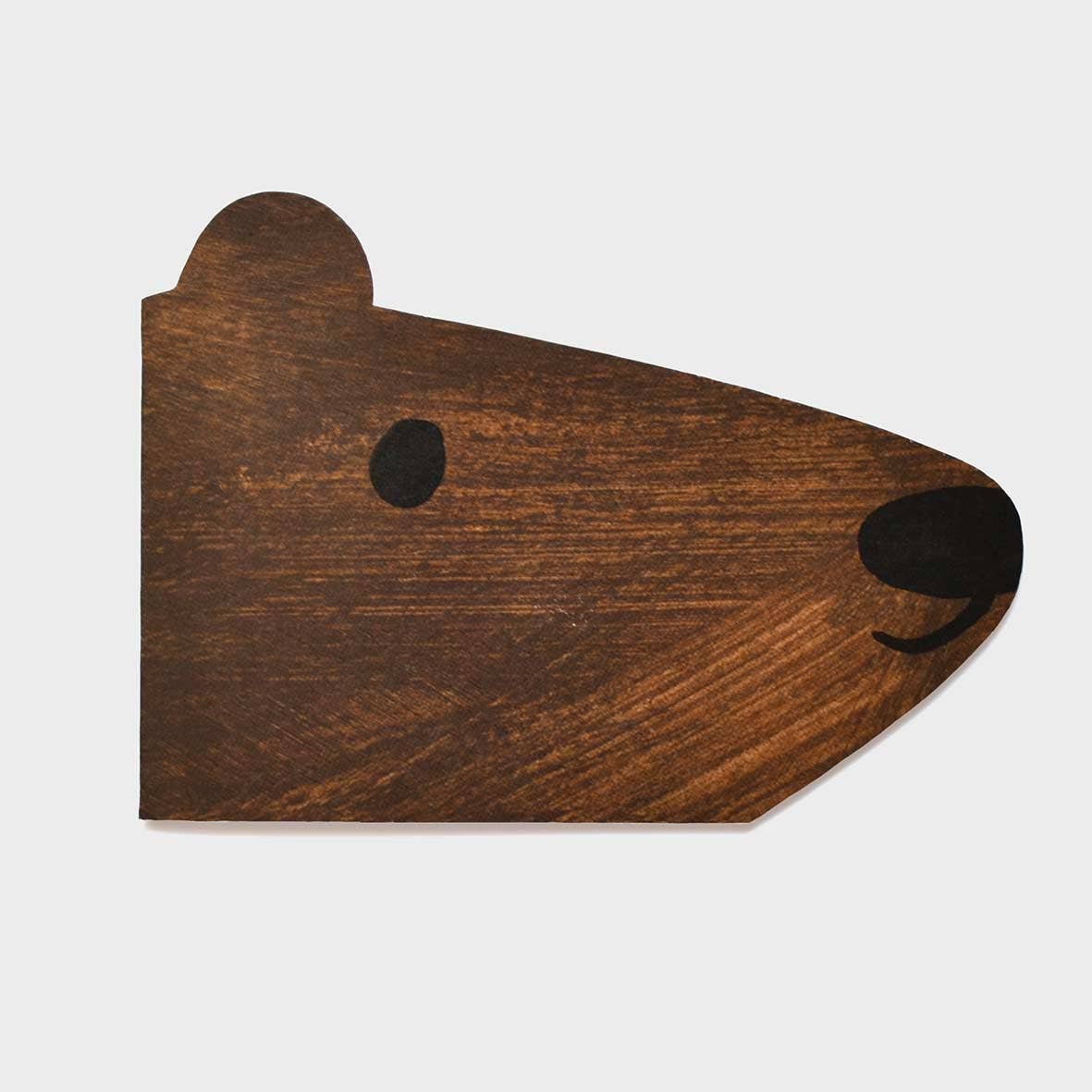 Brown Bear Shaped Greeting Card