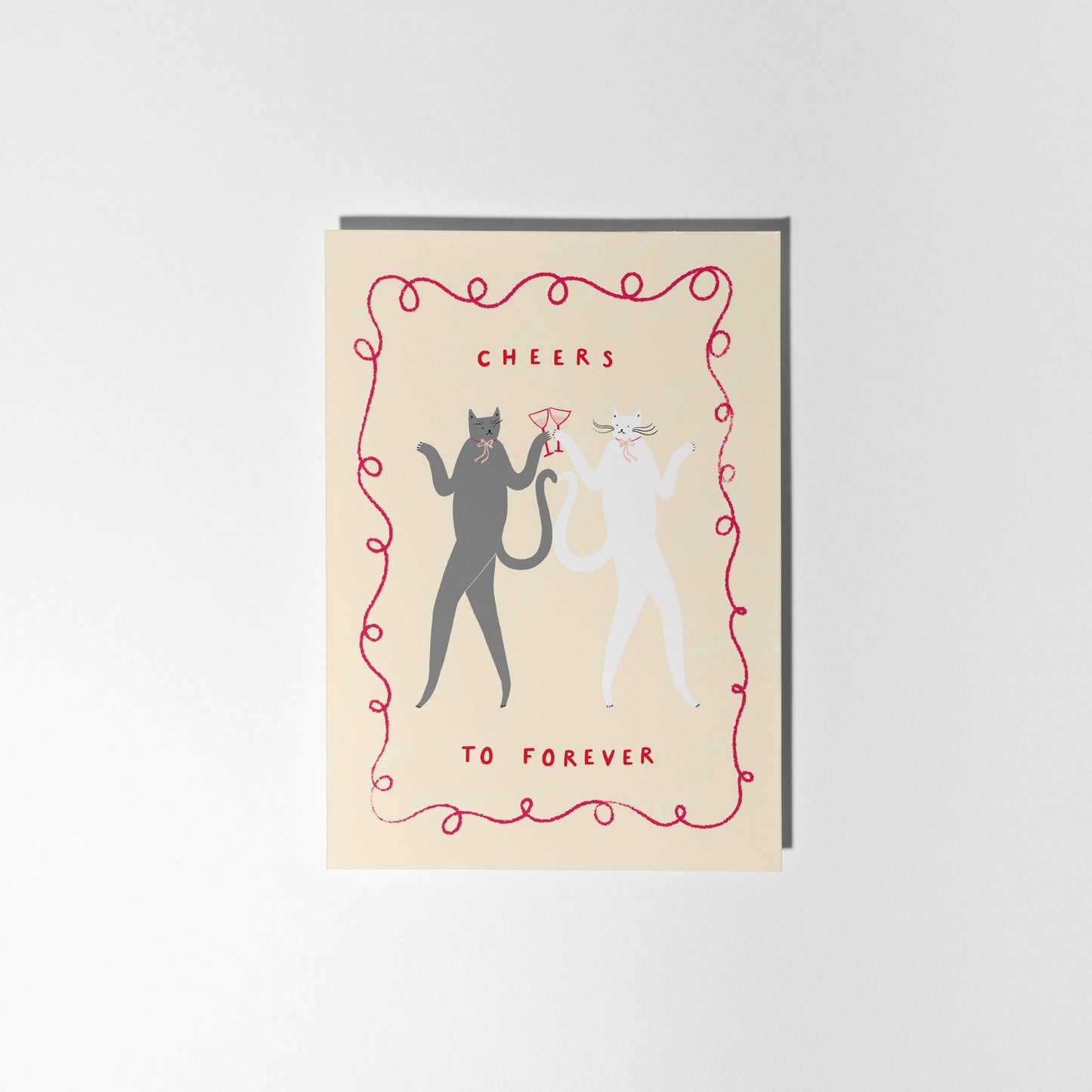 Cheers To Forever Cats Wedding Card | Congratulations Card