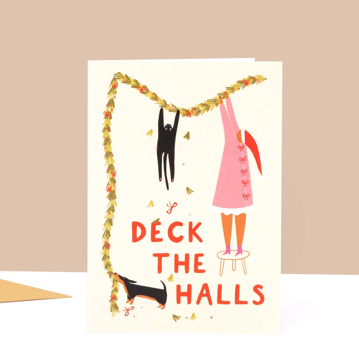 Deck The Halls Christmas Card | Cat Card | Dog Card | Funny