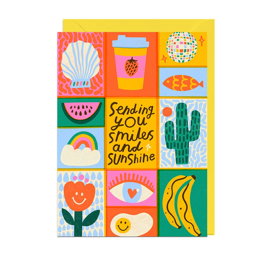 SENDING SMILES AND SUNSHINE YELLOW ENVELOPE Card