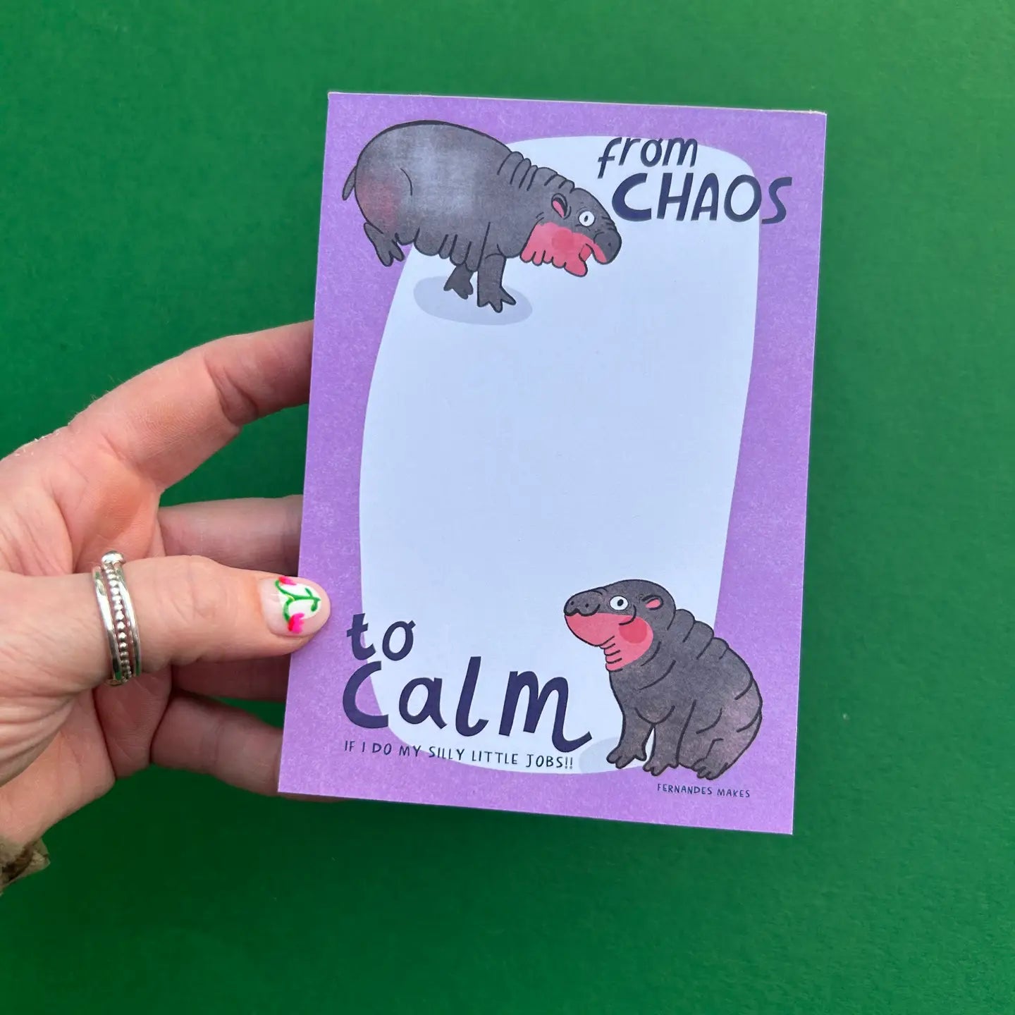 Chaos to Calm Notepad by Fernandes Makes