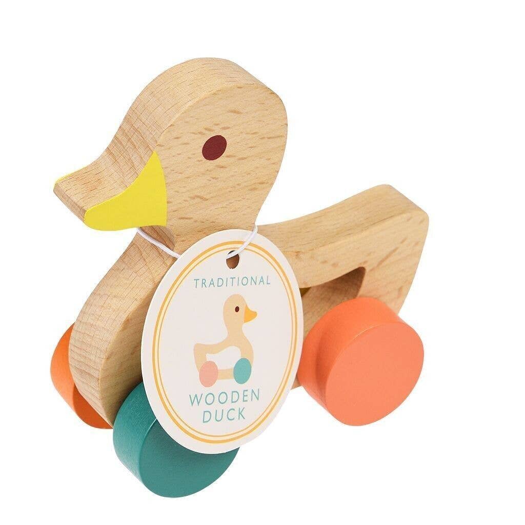 Wooden Push Along Toy - Duck