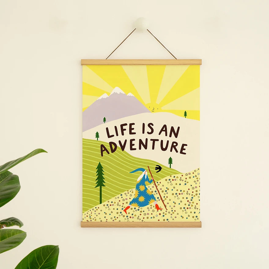 Life Is An Adventure Art Print by Little Black Cat