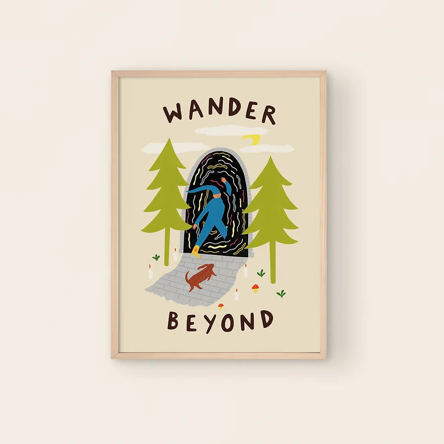 Wander Beyond Art Print by Little Black Cat