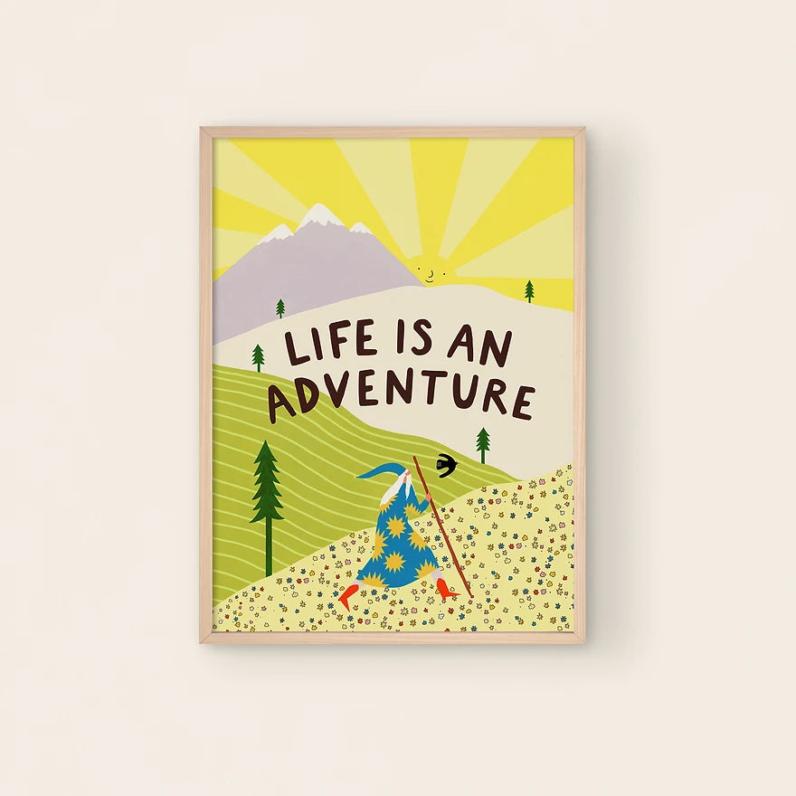 Life Is An Adventure Art Print by Little Black Cat