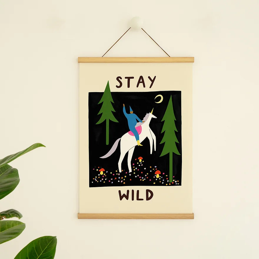 Stay Wild Art Print by Little Black Cat