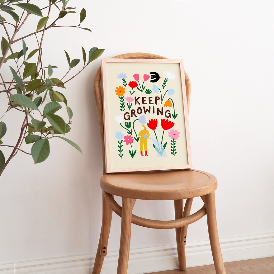 Keep Growing Art Print by Little Black Cat