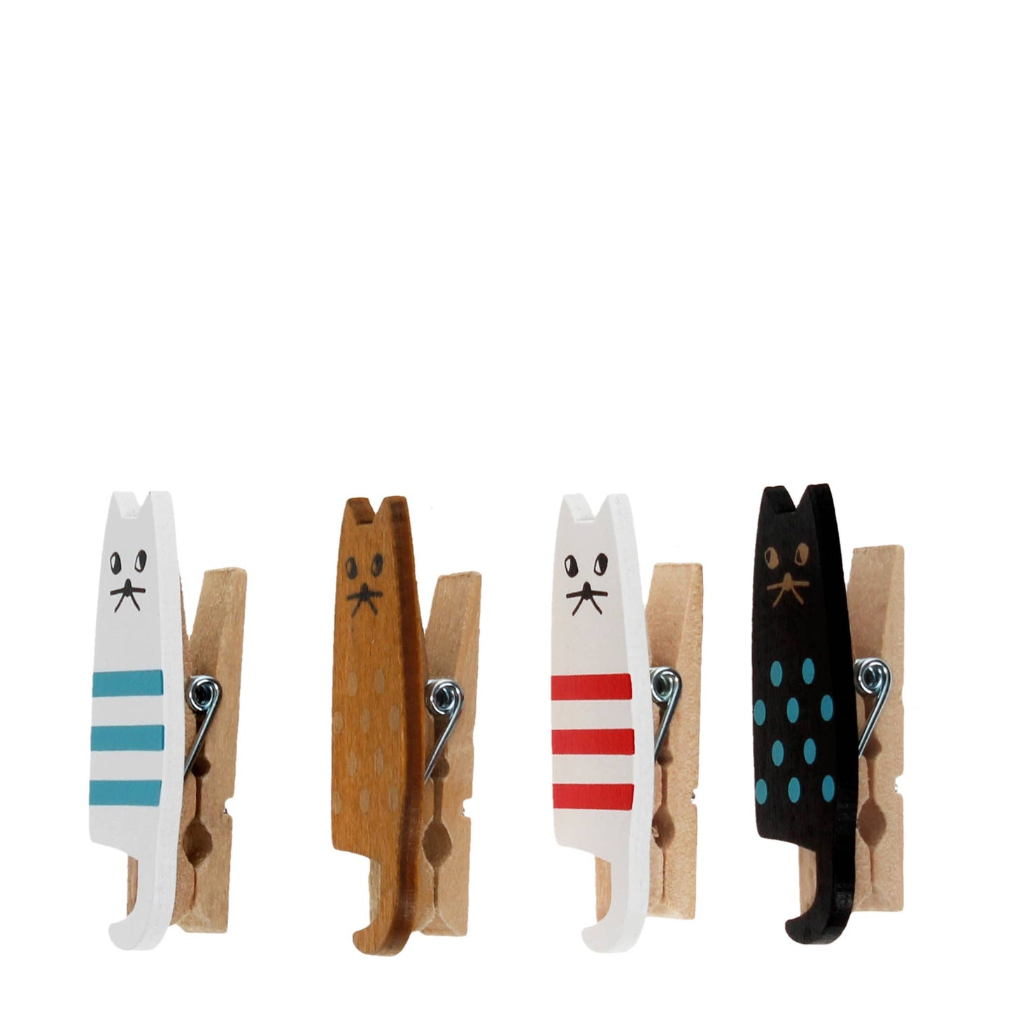 Mini wooden pegs (set of 4) - Cats