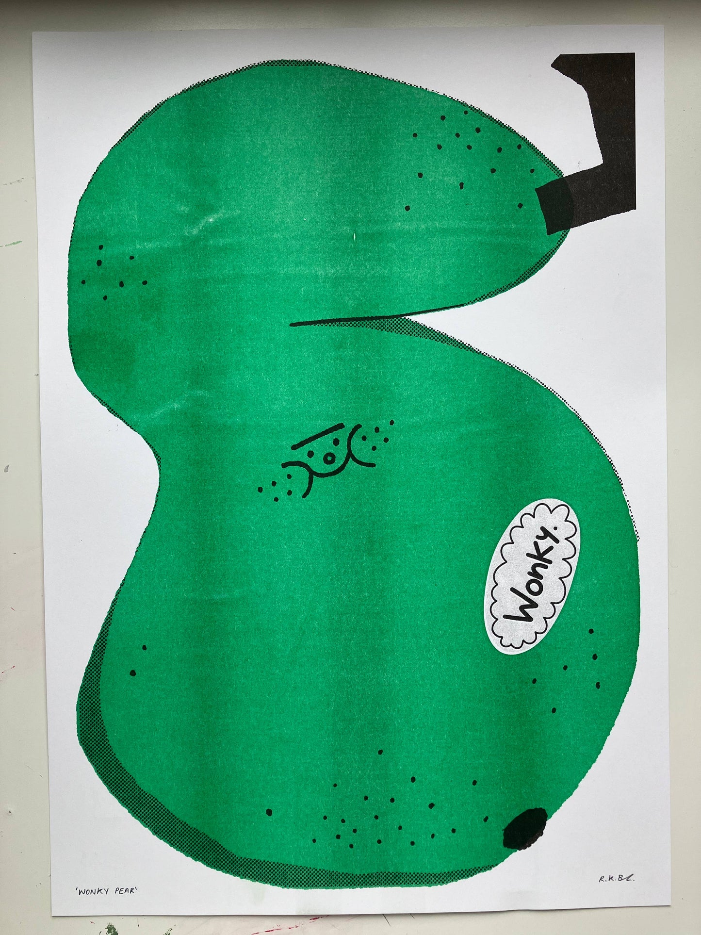 Wonky Pear - A3 Riso Print