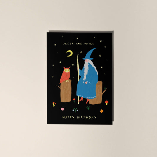 Older and Wiser Birthday Card | Wizard Card | Men's Birthday