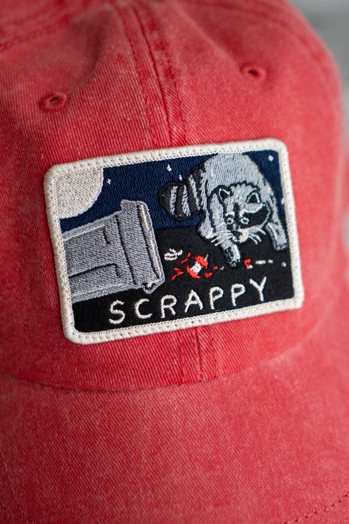 Scrappy Raccoon Patch Hat | Patched Dad Hat