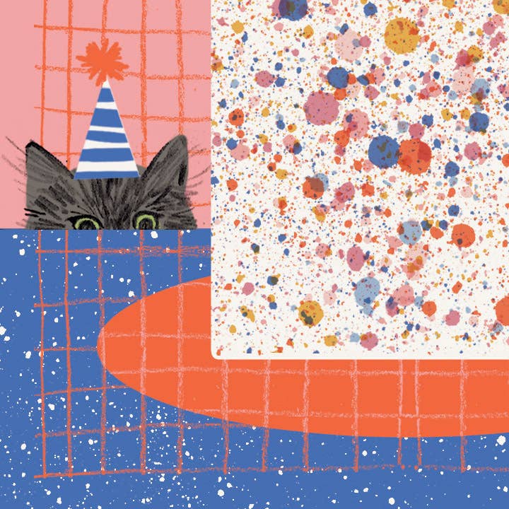 Cat & Cake Birthday Card