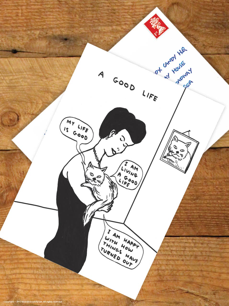 A Good Life - A6 Art Postcard By David Shrigley