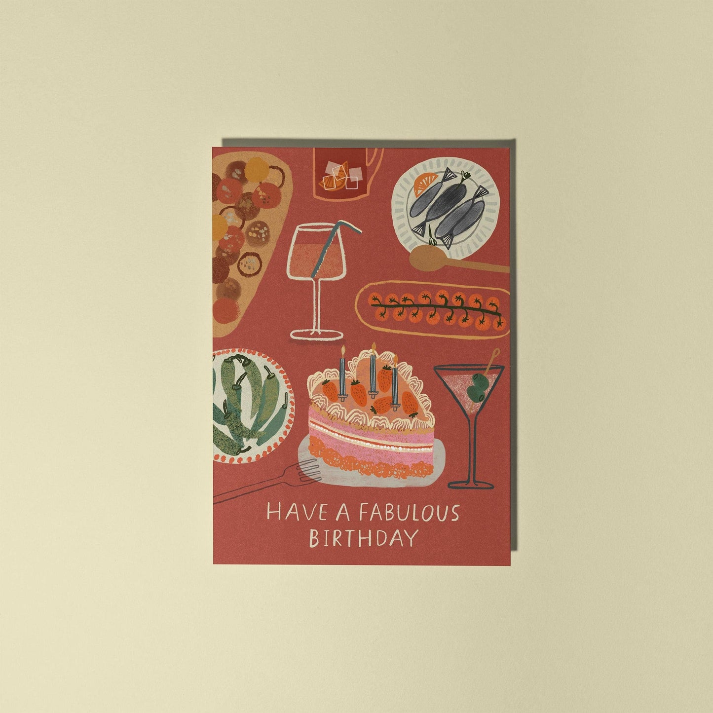 Fabulous Foodie Birthday Card | Dinner Party Illustration