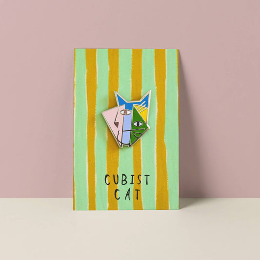 Cubist Cat Art Meowment Pin 