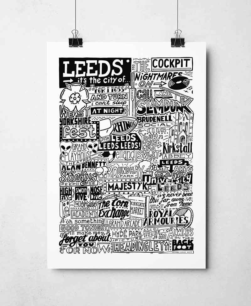 Leeds Landmarks It's The City Of Art Print