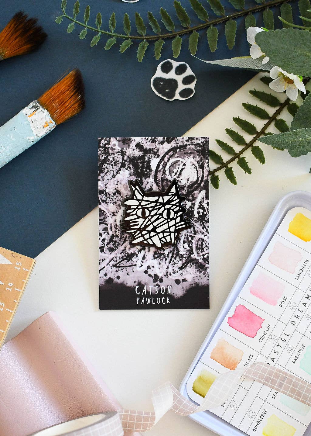 Catson Pawlock Cat Artist Pin