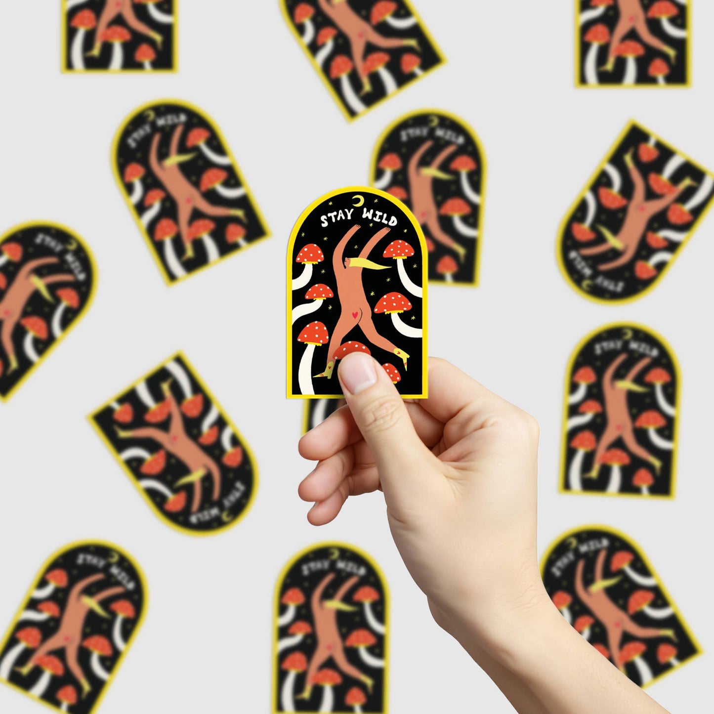 Stay Wild Mushroom Vinyl Sticker