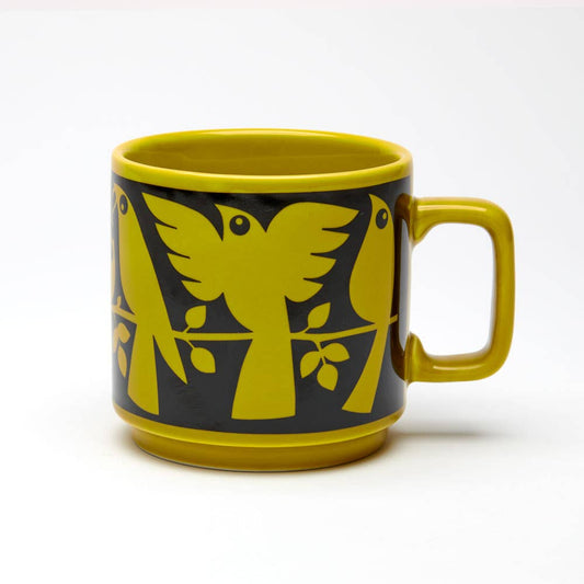 Magpie x Hornsea Mug Birds Chartreuse