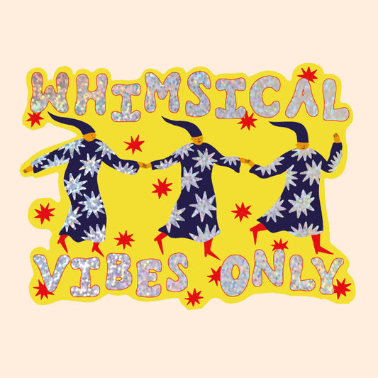 Whimsical Vibes Only Wizard Glitter Vinyl Sticker