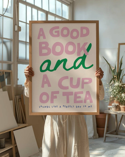 A Good Book & Cup of Tea Print