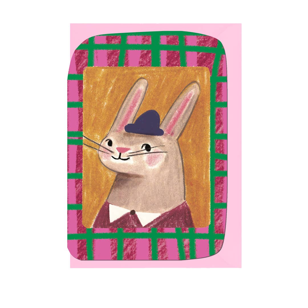 Rabbit Birthday Hat Greeting Card