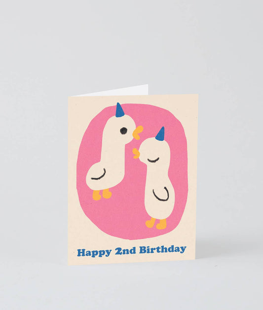 Happy 2nd Birthday Duck Greetings Card