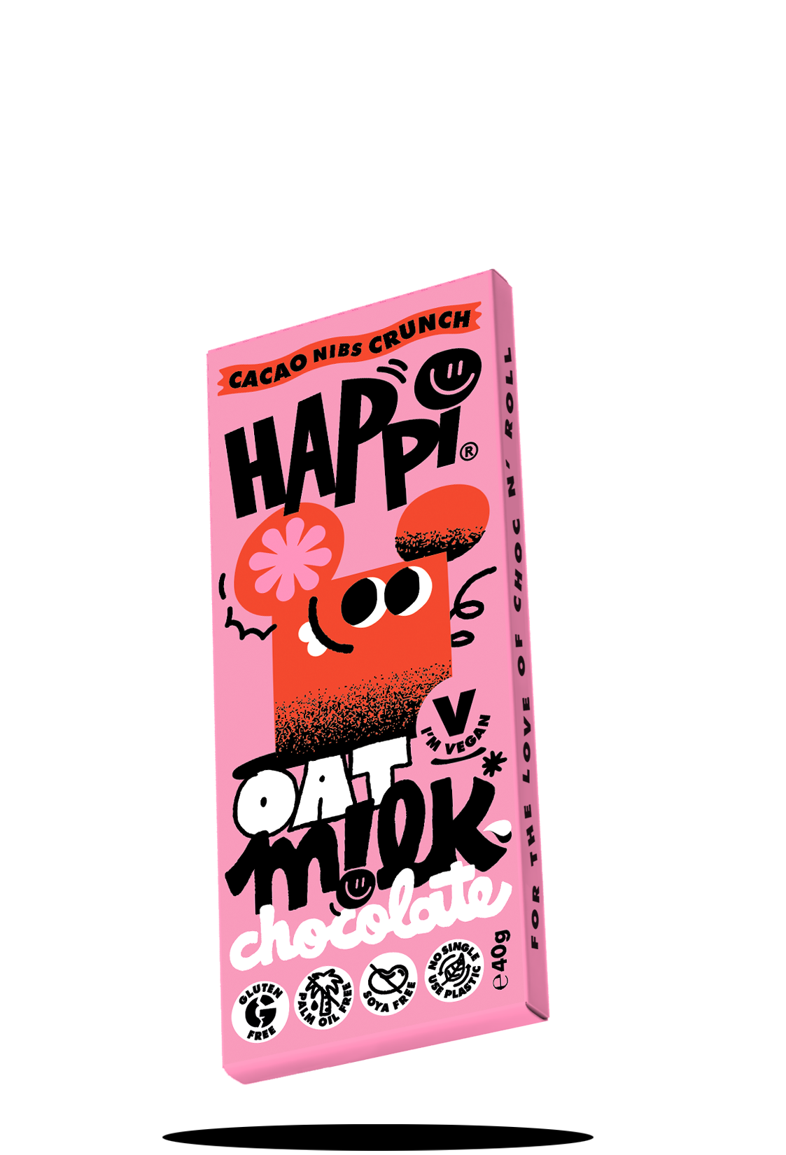 Cacoa Nibs Crunch Bar, Happi Oat M!lk Chocolate, 40g