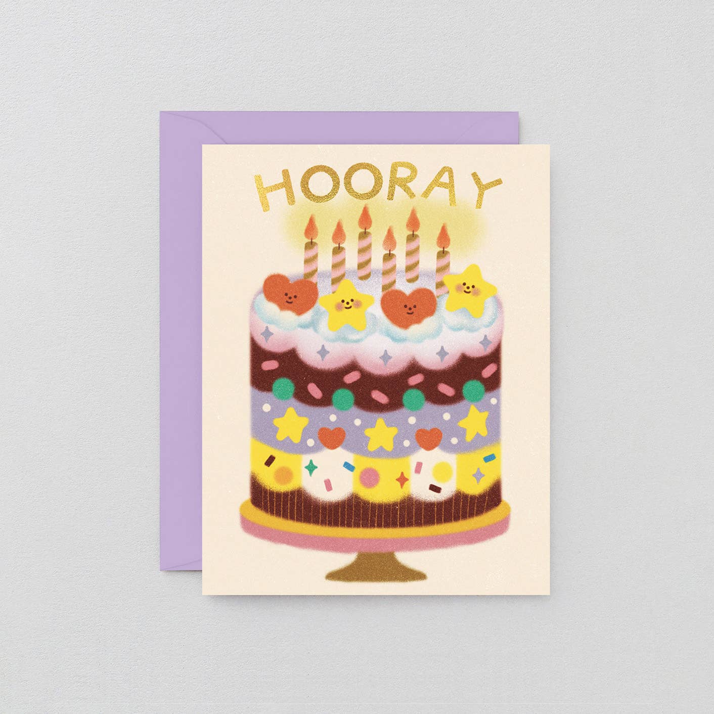 Hooray Happy Birthday Cake Greeting Card
