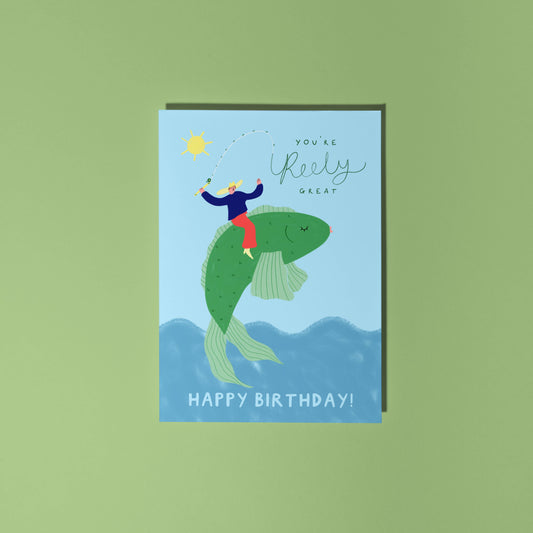 You're Reely Great Fisherman Greeting Card