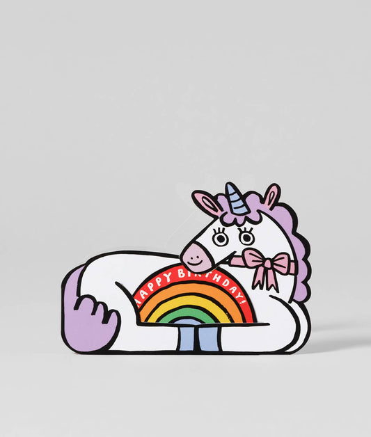 Unicorn With Mini Card / Greeting Card