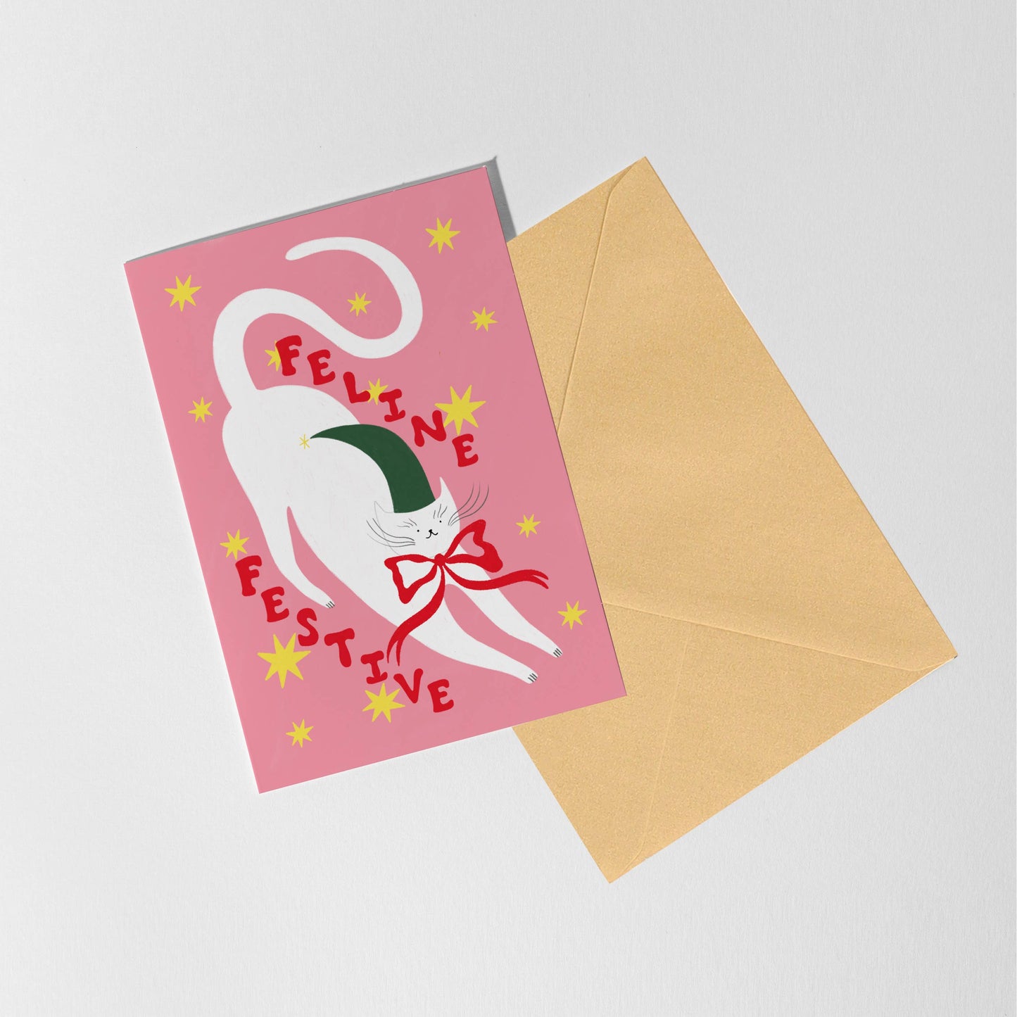 Feline Festive Christmas Card | Cat Christmas Card | Trendy