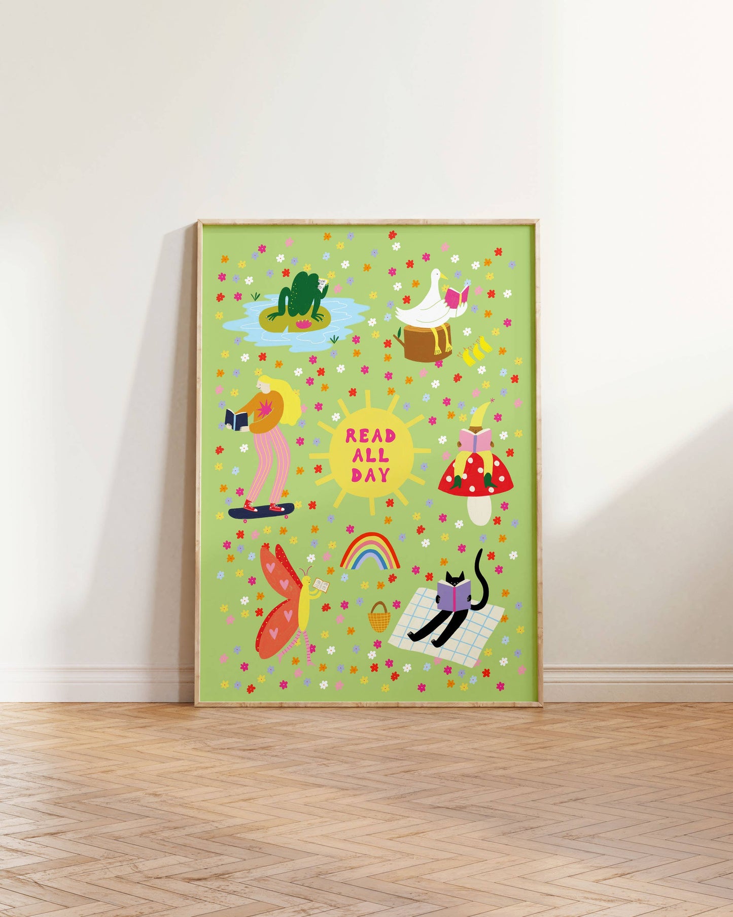 Read All Day Art Print