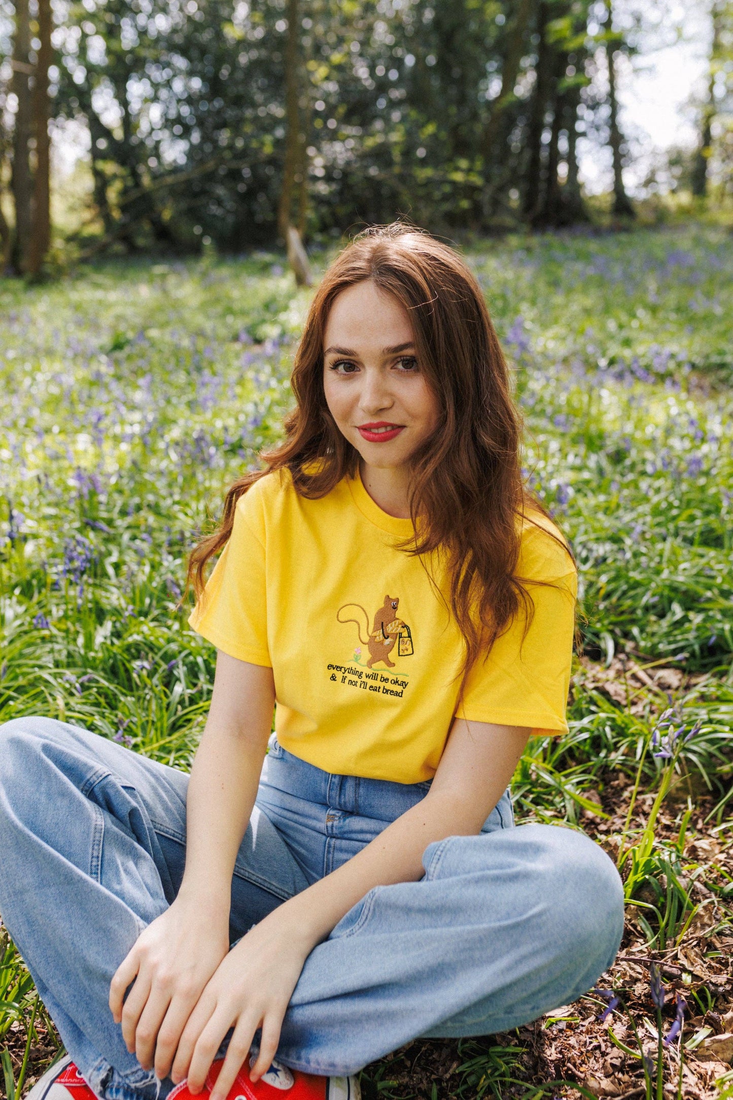 Squirrel & Bread Embroidered T-Shirt by Limpet Store