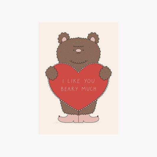 I Like You Beary Much Valentine Card